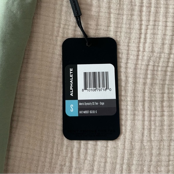 NWT Alphalete Mens Dynasty Tee - Sage Green | Performance Tee Short Sleeves - Picture 7 of 8